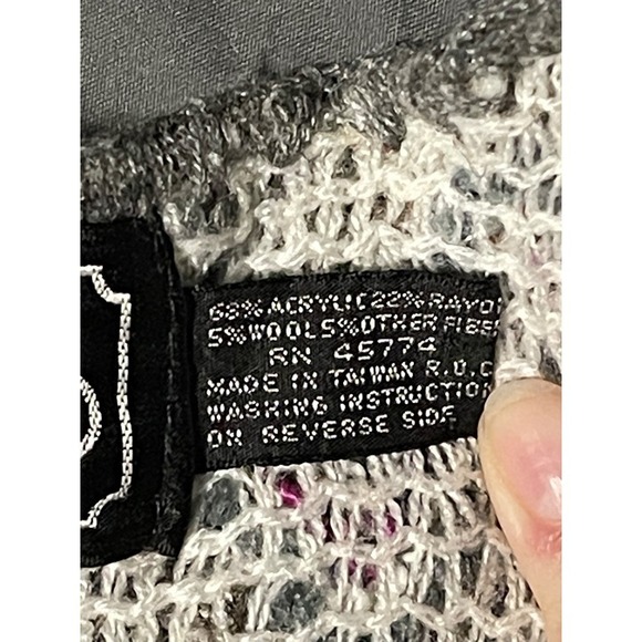 Rochelle knit blouse size Large wool blend dolman sleeve multi color vintage 339 - Picture 4 of 7